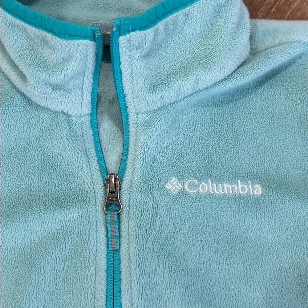 Columbia Light Blue/Turquoise Zip Fleece Jacket Girls Medium(10/12)